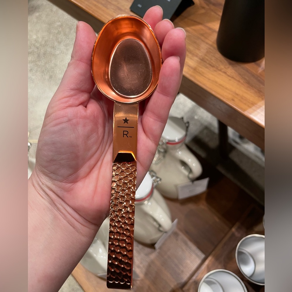 Starbucks Reserve Copper Coffee spoon with clip Hammered Copper coffee scoop